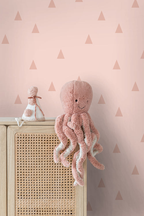 ESTAhome behang grafische driehoeken roze - 53 cm x 10.05 m - 139726 - vtwonen shop