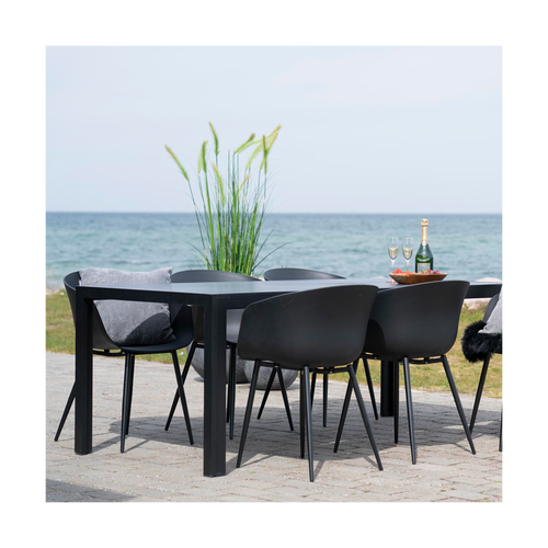 Artichok Liloe kunststof tuinstoel zwart met armleuningen - vtwonen shop