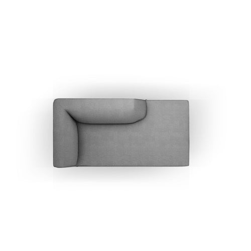 Cosmopolitan Design - Ligstoel rechts Siena structurele stof grijs - 181x93x69cm