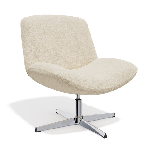 Premium Interiors - Draaistoel ABY - getextureerd fluweel crème 66cm