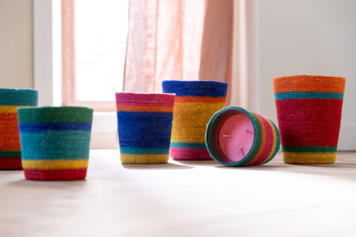 J-Line geurkaars Mand - Woody Aurora - mix - small - 45U - 2 stuks - vtwonen shop