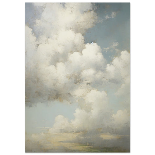 Artfulprints Poster met Lijst The clouds   - A4 21x29.7 cm - Wit