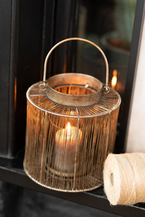 J-Line lantaarn Antiek - metaal - bruin - small - vtwonen shop