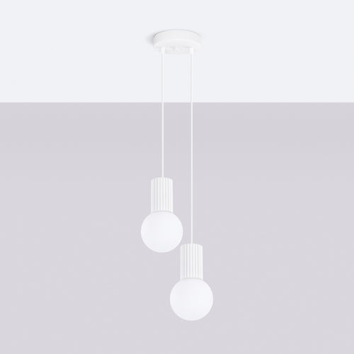 Sollux Lighting Hanglamp HALO 2P wit - 15x15x120cm