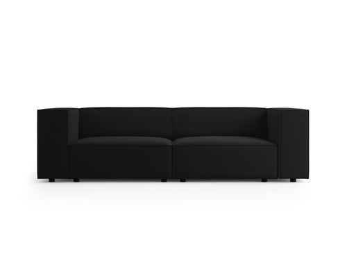 Cosmopolitan Design Bank Arendal 3-zits, flueel, zwart - 102x204x70cm