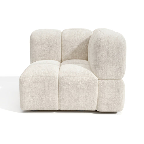 Sia Home - Omkeerbare hoekmodule NUBI - Fluweel met structuur - Crème - 89cm