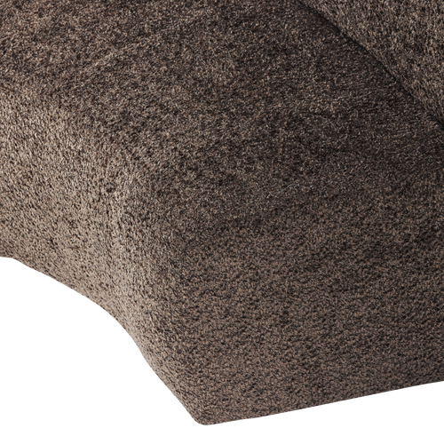 WOOOD eetbank halfronde hoek rug Mojo Base - Wollig - Bruin - 83x152x76