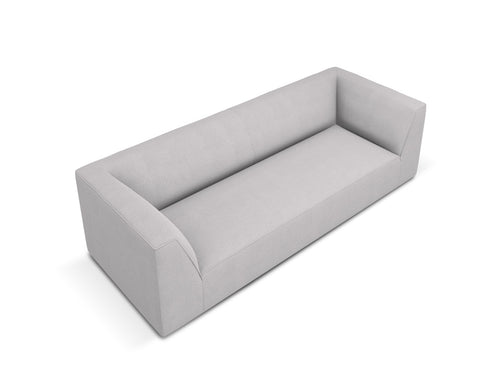Micadoni Bank Ruby 3-zits, structurele stof, lichtgrijs - 93x232x69cm