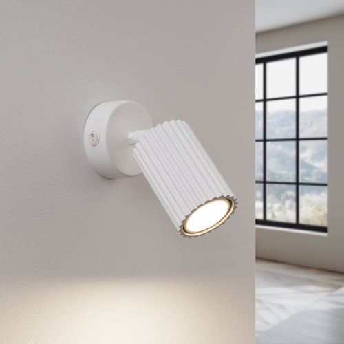 Sollux Lighting Wandlamp KARBON wit met schakelaar - 8x8x16cm