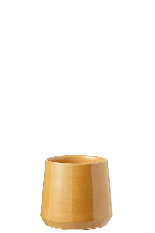J-Line bloempot Rond - keramiek - oker - small - 2 stuks -  Ø 17 cm
