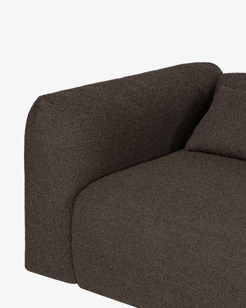 noo.ma Yaro 4-zits hoekbank - Chocolate Brown Bouclé, zachte zit
