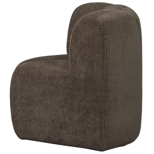 WOOOD eetbankje hoek met rugleuning Mojo - Ribstof - Bruin - 88x86x86