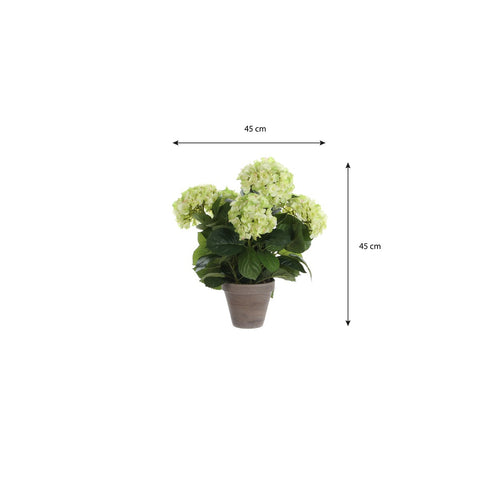Mica Decorations Hortensia Kunstplant in Bloempot Stan - H45 x Ø45 cm - Groen