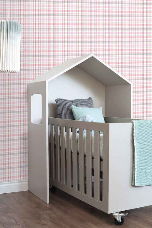 ESTAhome behang ruiten licht roze - 53 cm x 10.05 m - 138824