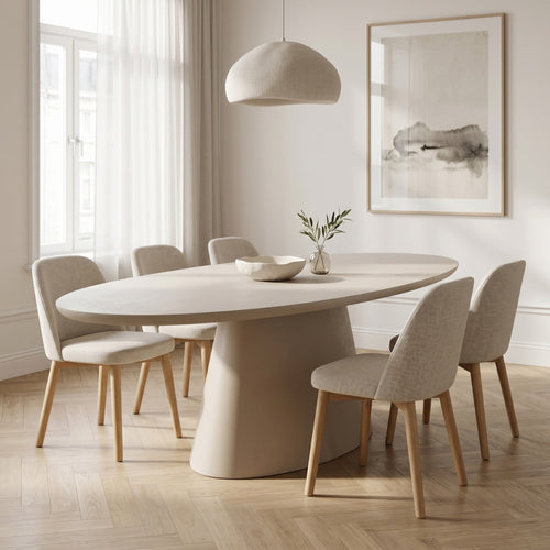 Giga Meubel Eettafel Cleo - Ovaal Beige - Eco Composiet - 160cm