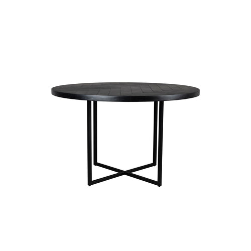 Dutchbone Class Eettafel Rond 120 cm Acaciahout Zwart - vtwonen shop