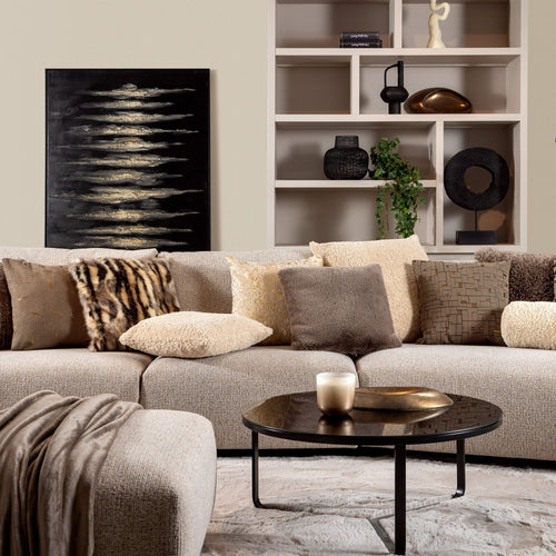 ZAYA - Kussenhoes 45x45 cm - bontlook - effen kleur - Driftwood - taupe