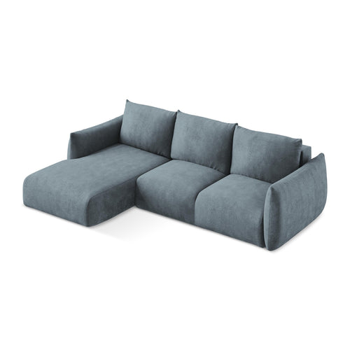 LaMiaSofa hoekbank links Savona - chenille stof - jeans - 242x162x90