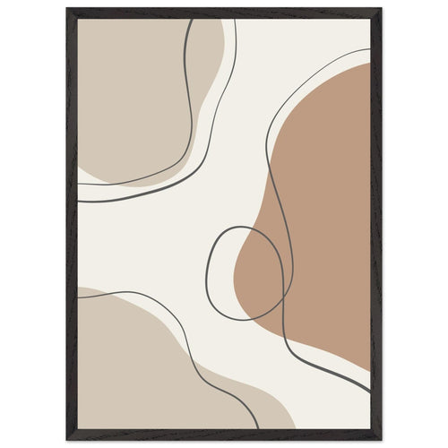 Artfulprints Poster met Lijst Boho – Earth lines   - 50x70 cm - Grijs