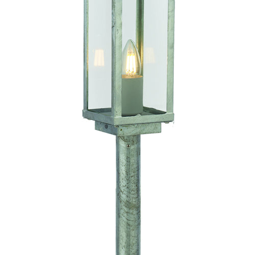 Box II 900 mm buitenpaal, zilver en helder glas, IP44