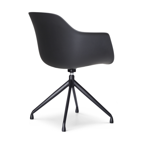 Nolon Nola-Puk Draaibare Eetkamerstoelen Zwart - Zwart Onderstel - 2x - vtwonen shop