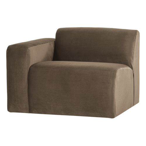 WOOOD 1-zits bank arm links Mojo Base - Velvet - Taupe - 74x105x97