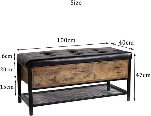 Furnilux Schoenenbank met opbergruimte Nexus - Bruin - 100x35x45 cm