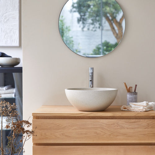 Tikamoon Ronde waskom in crème terrazzo ∅ 36 cm - Beige