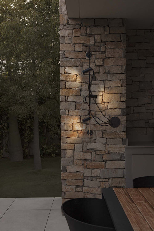 Faro Clap Linear Wall 3x6W Buitenspot Zwart IP65 3000K