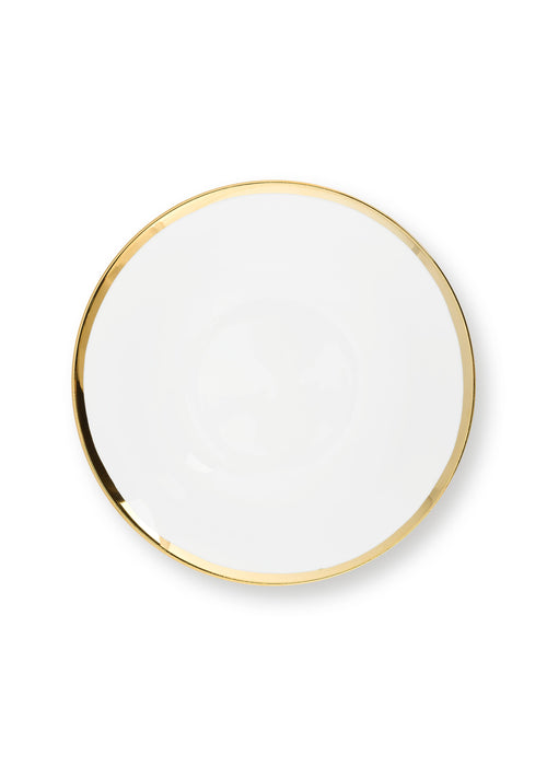 vtwonen Kommen - Set van 4 - Wit / Goud - Porselein - 15 cm