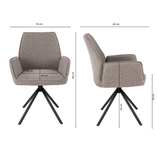 Kick draaistoel Alex - Grijs - vtwonen shop