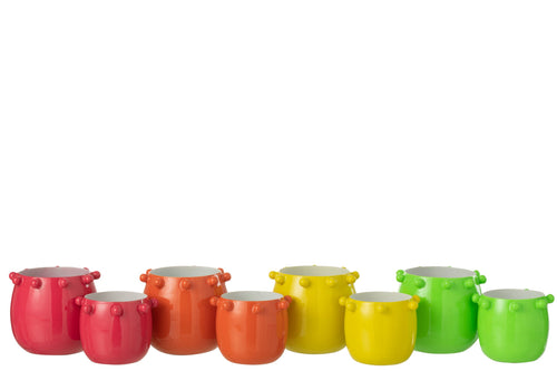 J-Line kaarshouder Cactus - metaal - mix - large - 4 stuks