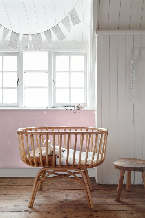 ESTAhome behang grafisch motief roze - 53 cm x 10.05 m - 139069