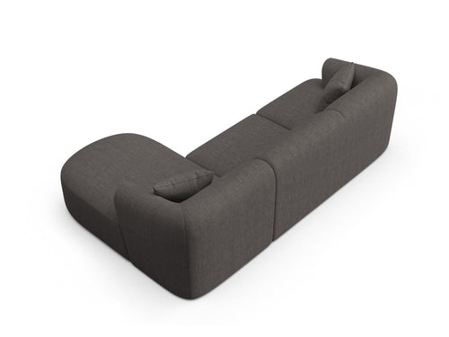 Cosmopolitan Design Modulaire hoekbank rechts Campi 4-zits, structurele stof grijs - 156x256x70cm