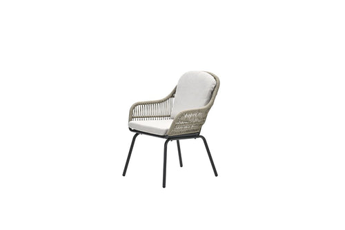Triton dining fauteuil - carbon black - rope donker zand - desert sand - vtwonen shop