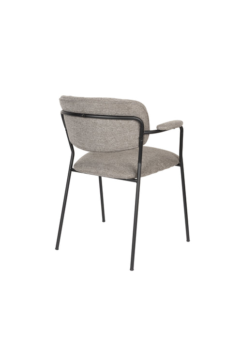 Housecraft Living Jolien Armstoel Zwart/Grijs - Set van 2 - vtwonen shop