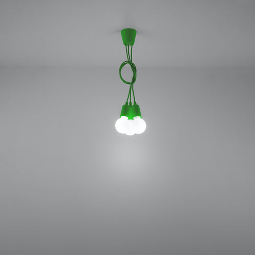 Sollux Lighting Hanglamp DIEGO 3 groen - 15x15x90cm