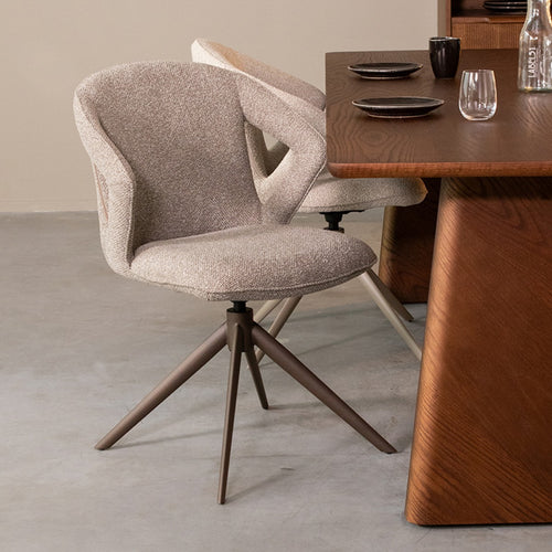 LABEL51 Eetkamerstoel Zurich - Grijs/Brons - Draaibaar - vtwonen shop