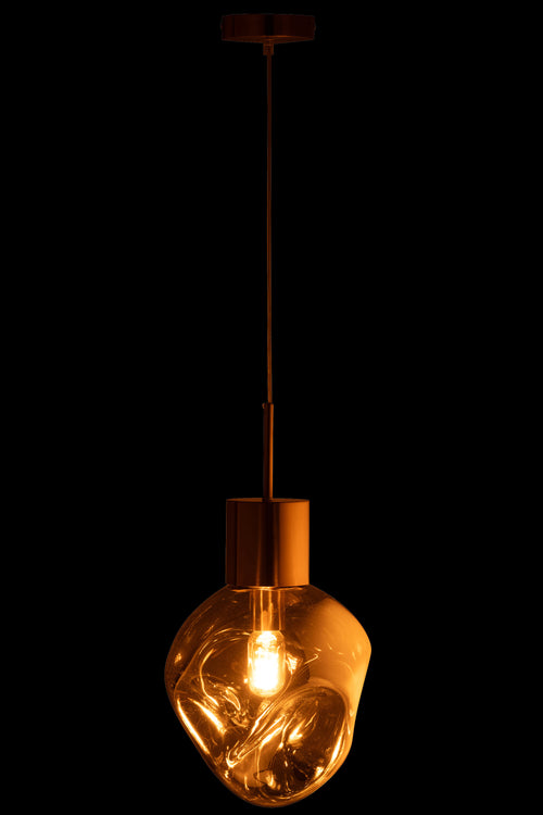 J-Line hanglamp - metaal/glas - goud/grijs