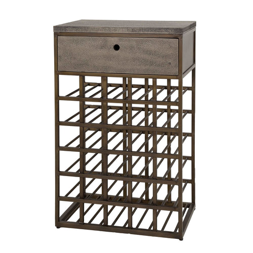 Giga Meubel Wijnkast Ferro - Brons Metaal - 54x35x85cm