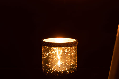 J-Line windlicht Diamant - glas - zilver - small - 2 stuks - vtwonen shop