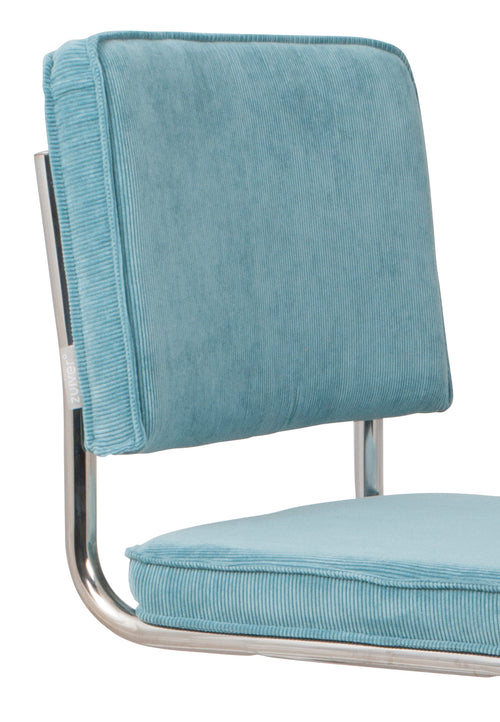 Zuiver Ridge Rib Kink Eetkamerstoelen Blauw - Set van 2 - vtwonen shop