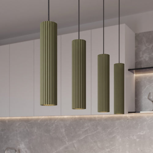 Sollux Lighting Hanglamp KARBON 4L olijfgroen - 81x5x120cm