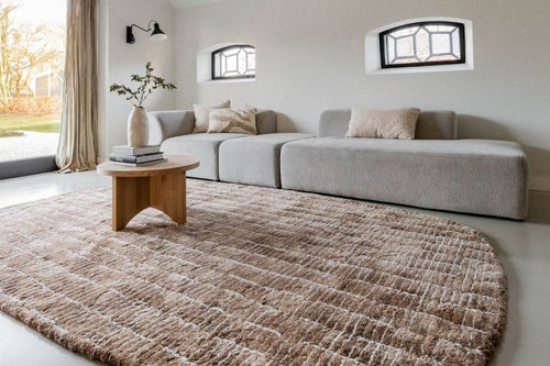 Interieur05 vloerkleed Rectangle Edge - bruin/wit - 200 x 290 cm