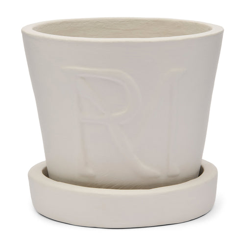 Rivièra Maison RM Monogram Planter M - Terracotta - Flax - vtwonen shop