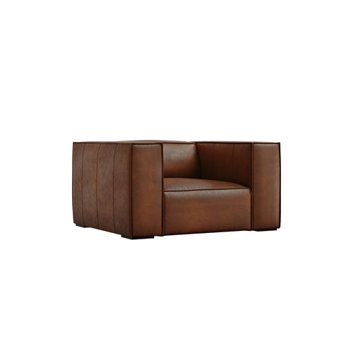 Cosmopolitan Design - Fauteuil Turin echt leer bruin - 95x113x68cm