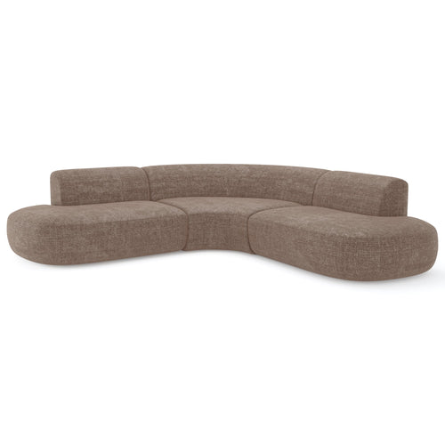 Premium Interiors - Hoekbank WONDER - gewaafd fluweel mol 90cm