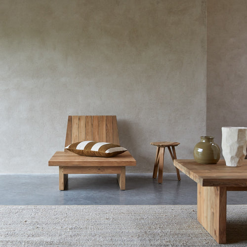 Tikamoon Fauteuil van gerecycled massief teak - Naturel