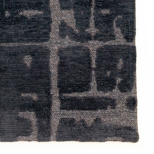 Louis De Poortere binnen & buiten machinewasbaar vloerkleed Structures Baobab van 70% gerecycled PET - zwart - 80x150cm