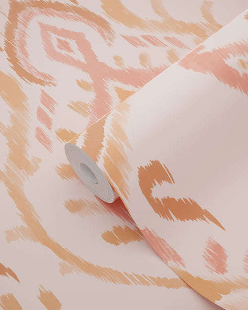 ESTAhome behang ornamenten roze en oranje - 50 x 900 cm - 131695